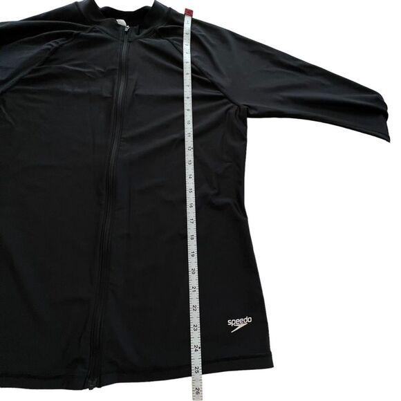 Speedo Black Zip Power Flex Eco Warm Up Jacket Size Large - Picture 5 of 7